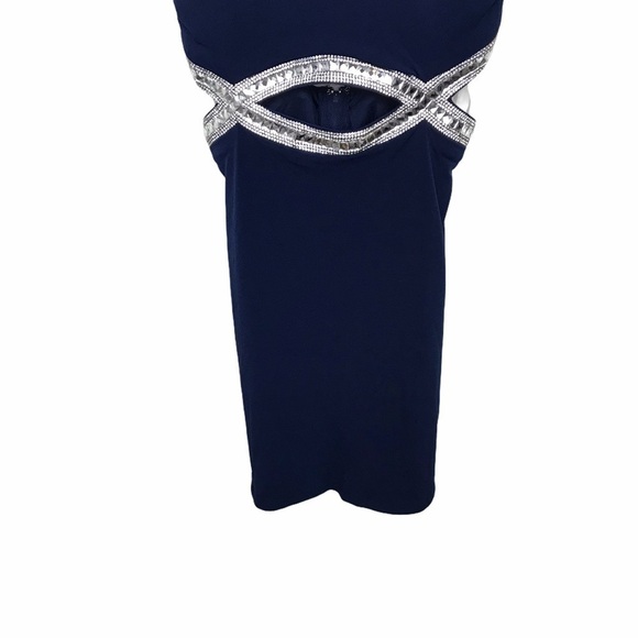 Speechless Blue Embellished Cut Out Mini Dress FLAWED - Picture 4 of 12